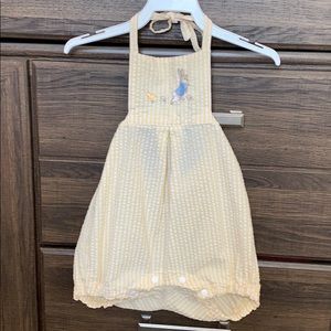 6M Easter Peter Rabbit yellow seersucker bubble